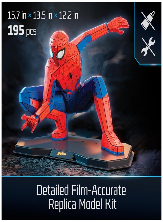 4D Build, Marvel Spider Man 3D Puzzle Model Kit Full-Body Pose, Marvel Collectibles & Desk Décor, Adult Puzzles, Building Toys, 195 Pieces, 3D Puzzles, Gift Ideas for Ages 12 & Up - Image 2